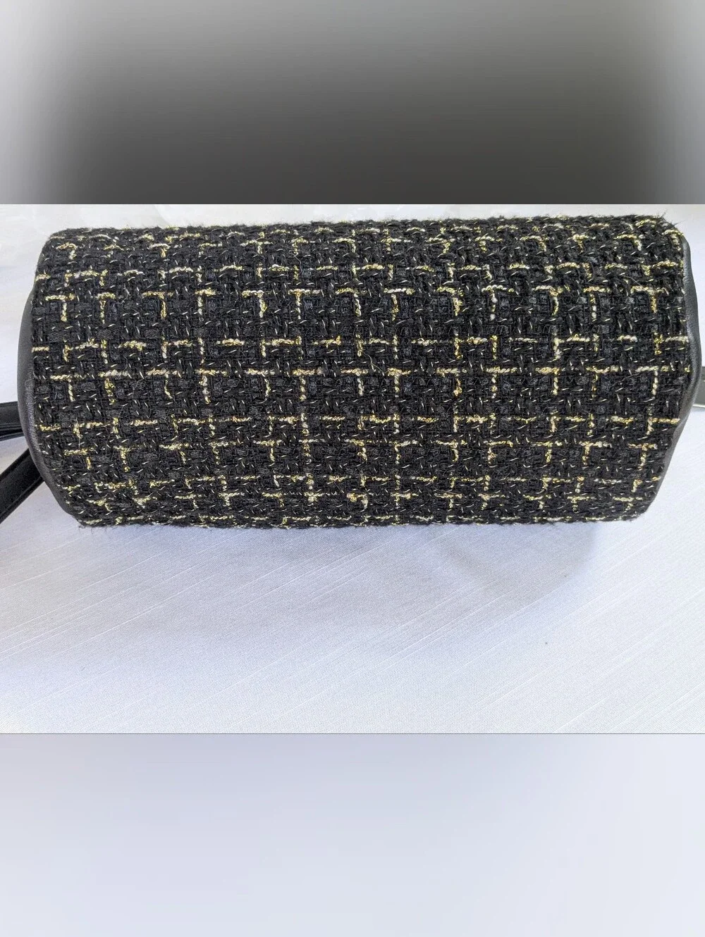 Badgley Mischka Black Tweed Crossbody with Gold Accents Nwt